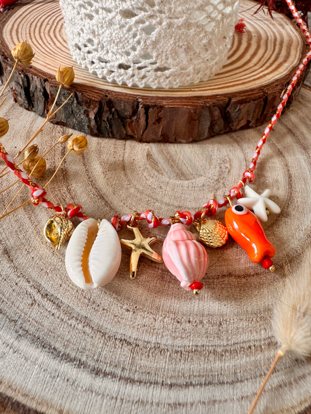 Collier Calypso - Perles Turquoise & Coquillage