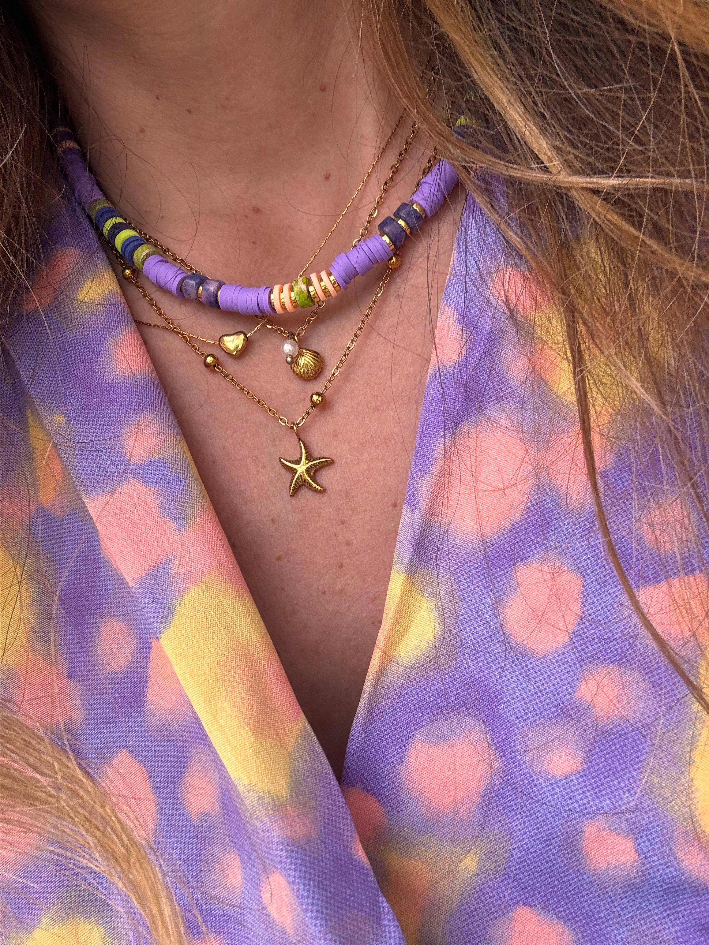 Collier Moki – Perles Heishi & Pierres Naturelles Colorées