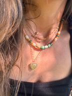 Collier Garrigue  – Perles Heishi et Pierres Naturelles