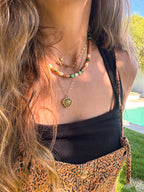 Collier Garrigue  – Perles Heishi et Pierres Naturelles