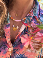 Collier Rosée – Perles Heishi & Pierres Naturelles
