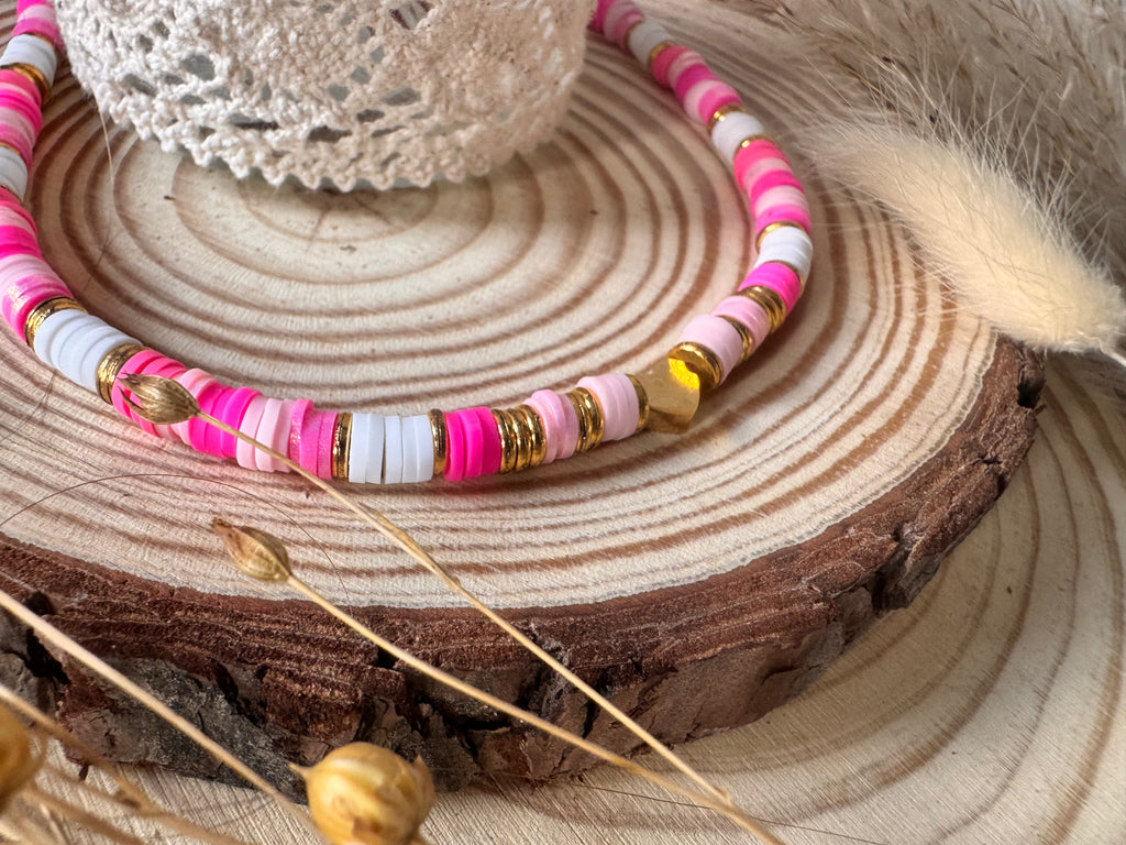 Collier Dalia – Perles heishi & doré minimaliste