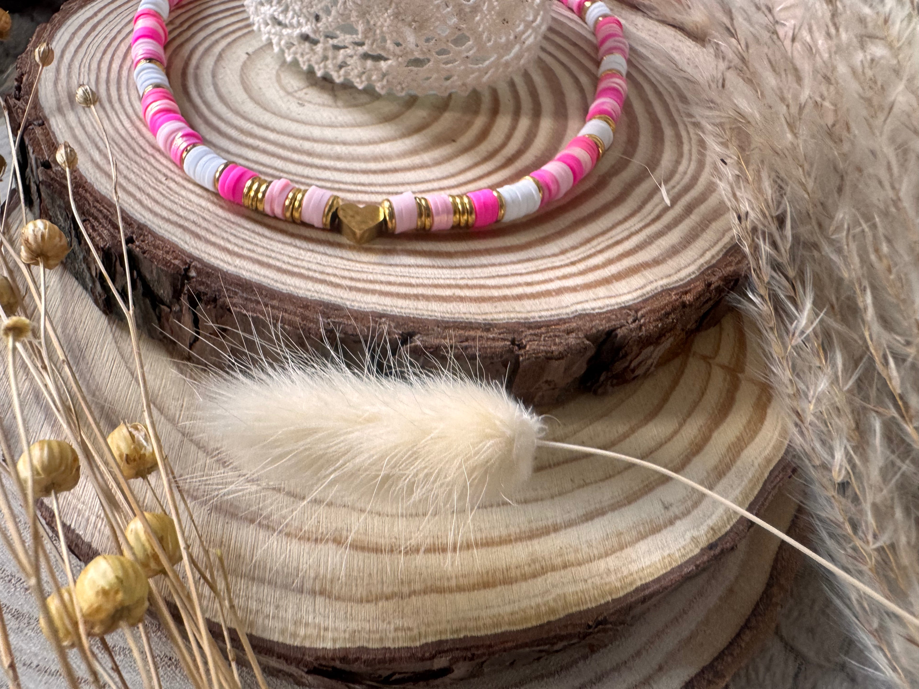 Collier Dalia – Perles heishi & doré minimaliste