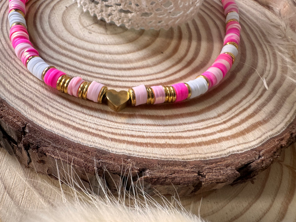 Collier Dalia – Perles heishi & doré minimaliste