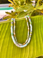 Collier rio – heishi pastel & pierres naturelles