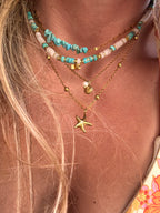 Collier Eden – Petites Pierres Naturelles & Chaîne Fine Dorée