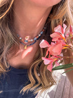 Collier Teva – Sodalite & Perles Heishi Terracotta