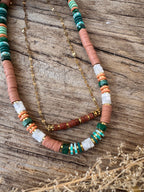 collier perles Heishi femme été plage